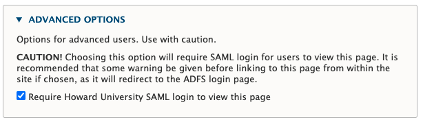 SAML login screenshot