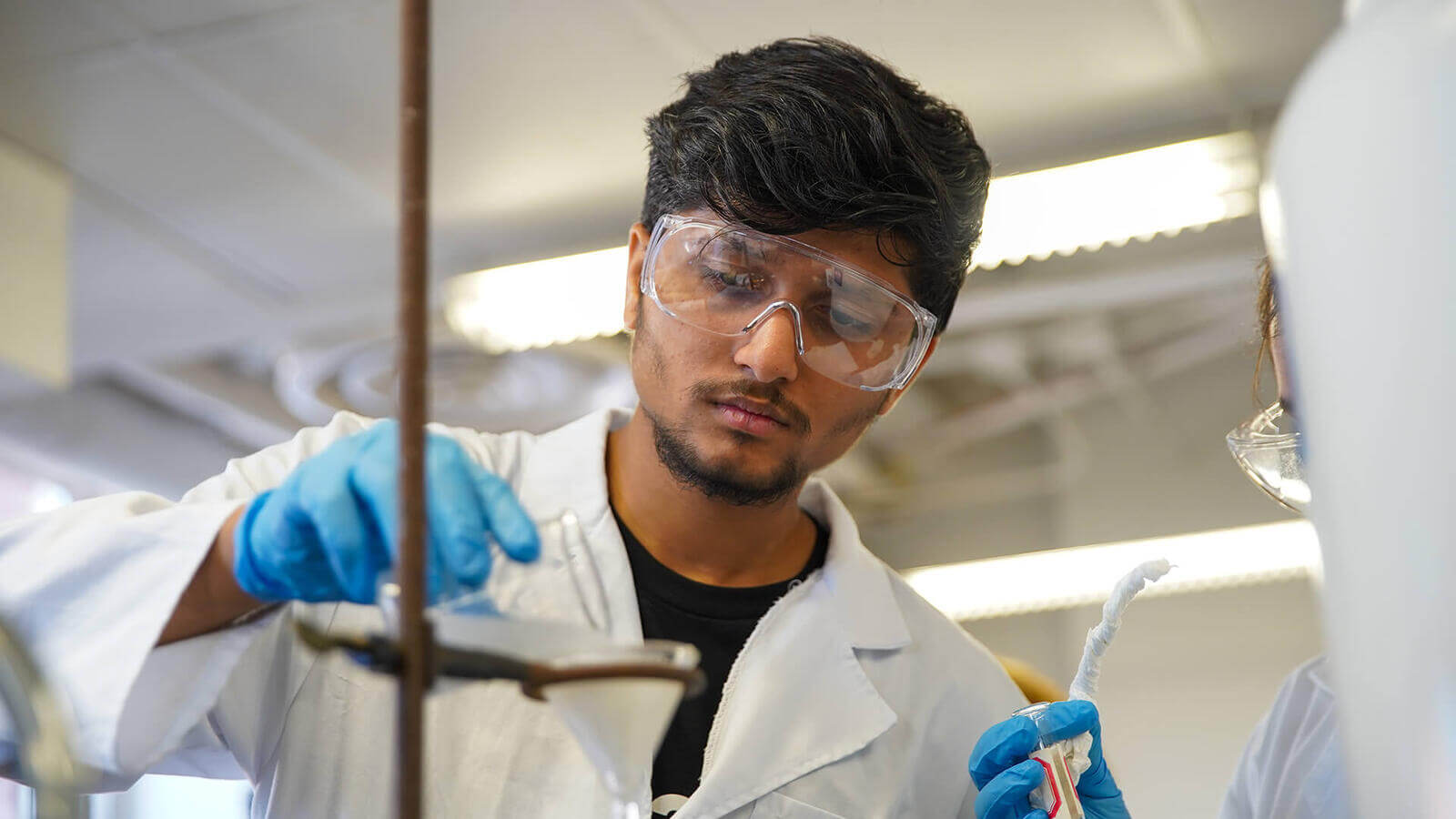Student working in a lab