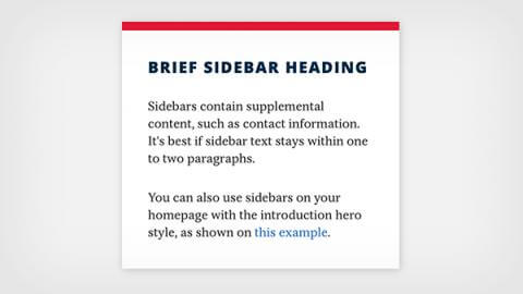 Example of a sidebar widget on a basic page