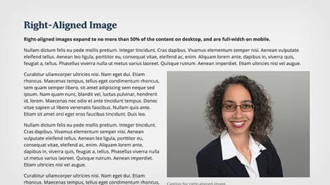 Example image of a right-aligned image in the HTML widget.